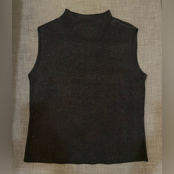 Coldwater Creek Women's Black Silk Blend Sleeveless Turtleneck Sweater Vest Sz M - Picture 1 of 5